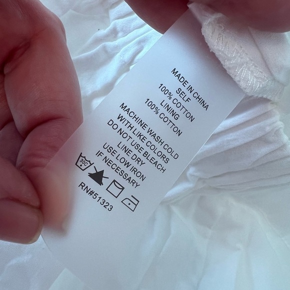 Vince Camuto Ruffle Detail Cotton Wrap Midi Skirt in Ultra White NWT - Picture 13 of 14